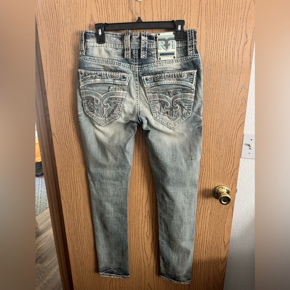 Rock Revival turquoise men’s jeans, size 30x32 only worn once, like new - Picture 5 of 5